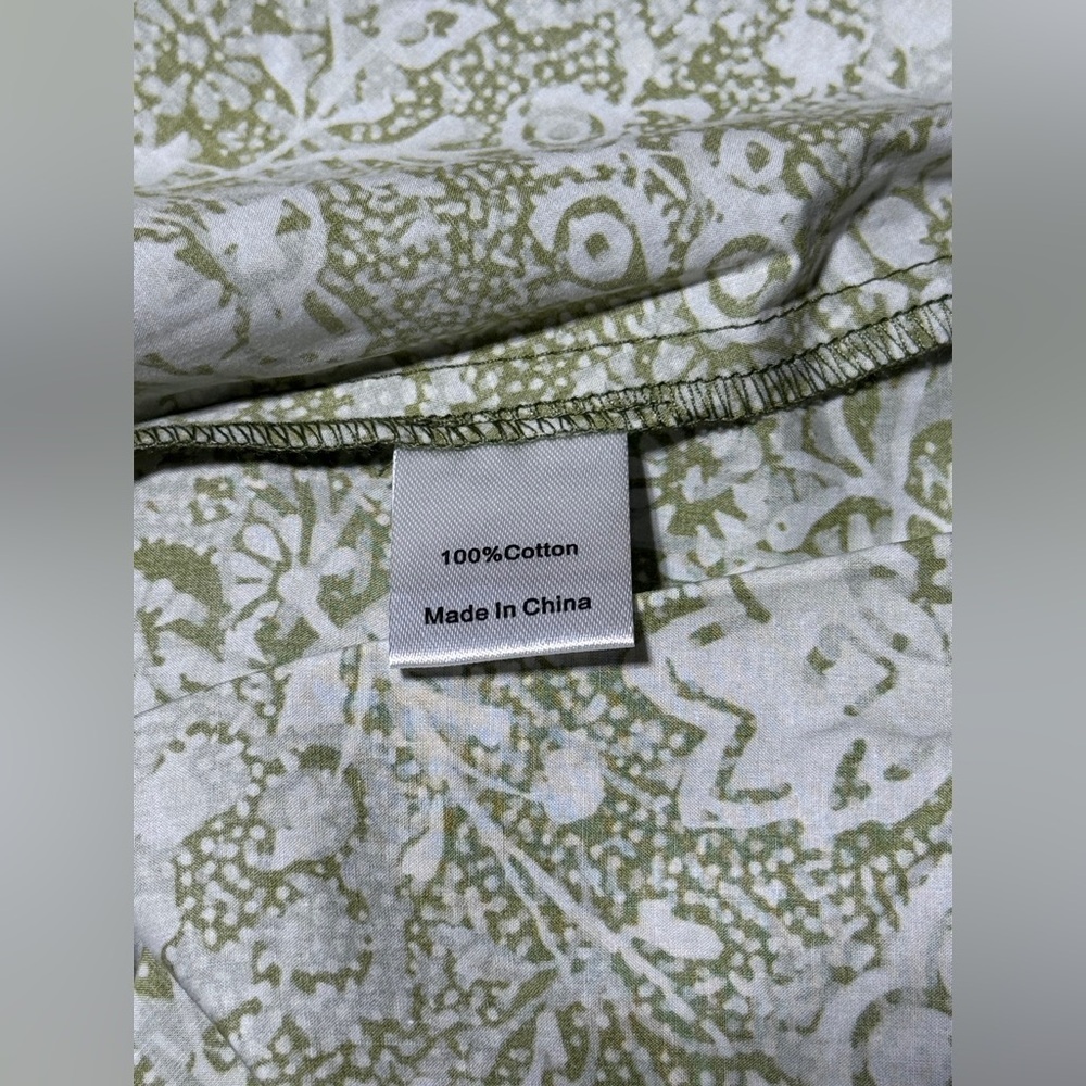 Tuckernuck Bergamot Floral Walker Dress M NWT Green Cotton Midi w Pockets - Picture 7 of 10